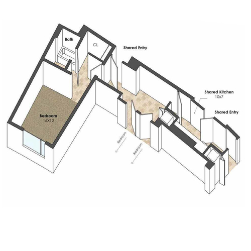 Apartment Unit C1 at Collegetown Terrace