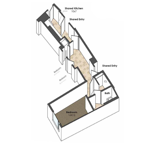 Apartment Unit C3 at Collegetown Terrace