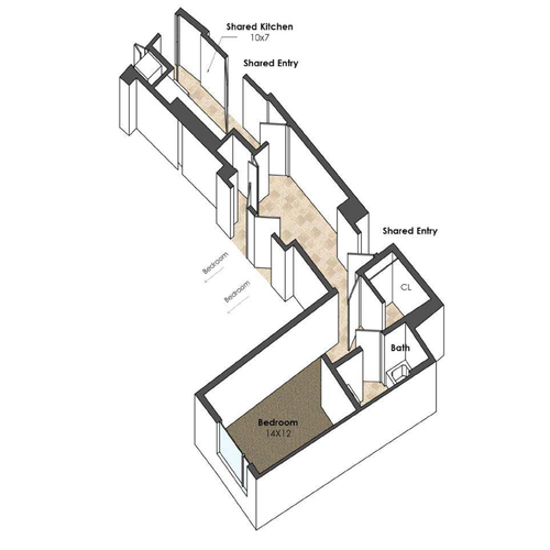 Apartment Unit C5 at Collegetown Terrace