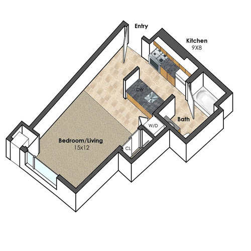 Apartment Unit G at Collegetown Terrace