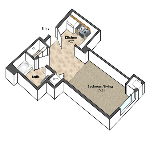 Apartment Unit A at Collegetown Terrace