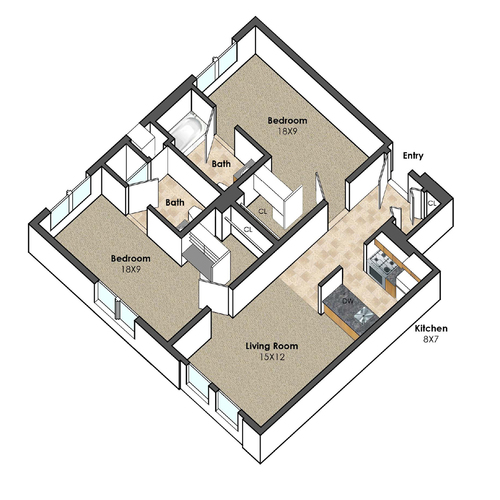 Apartment Unit A at Collegetown Terrace