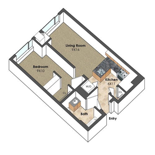 Apartment Unit A at Collegetown Terrace