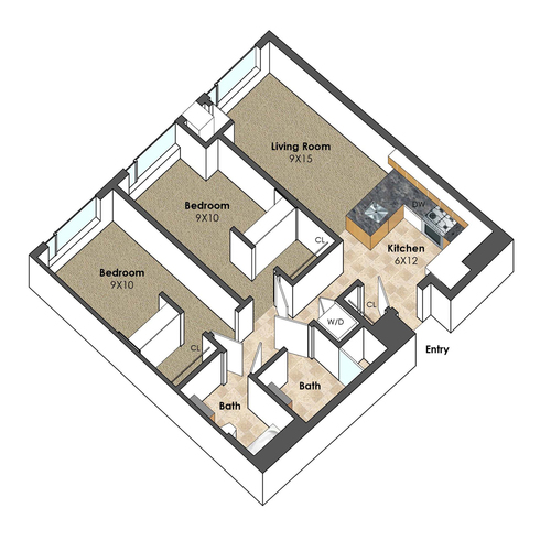 Apartment Unit B at Collegetown Terrace