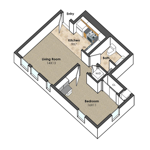 Apartment Unit B at Collegetown Terrace