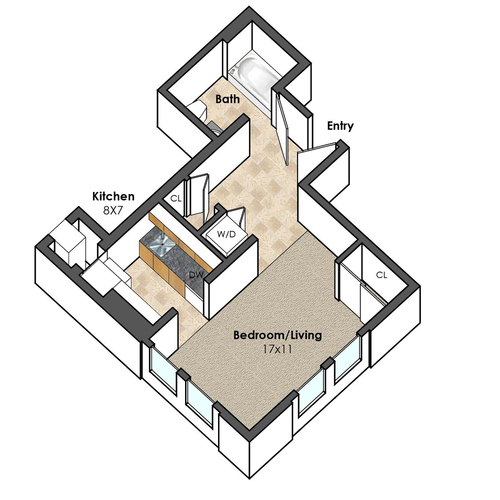 Apartment Unit A at Collegetown Terrace