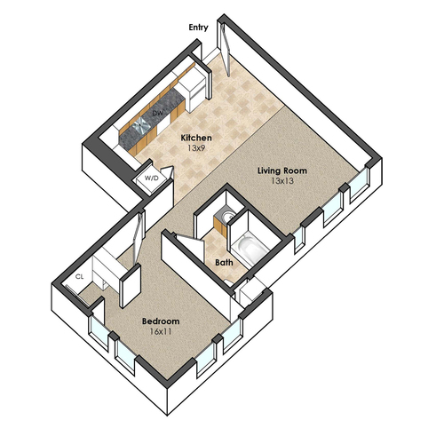 Apartment Unit A at Collegetown Terrace