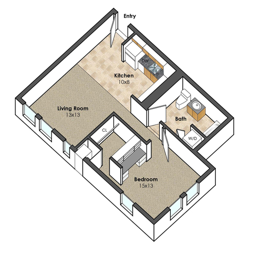 Apartment Unit B at Collegetown Terrace