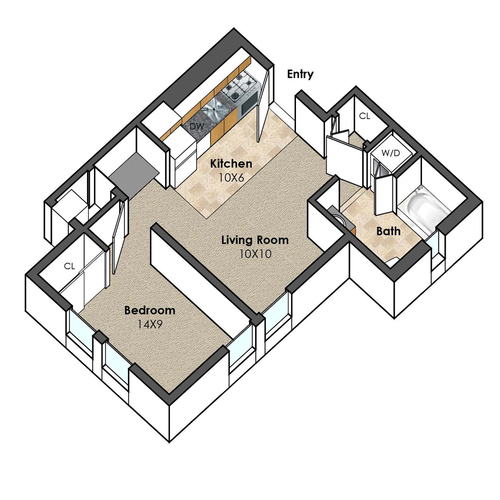 Apartment Unit D at Collegetown Terrace