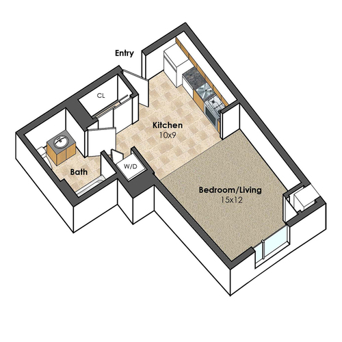 Apartment Unit K at Collegetown Terrace