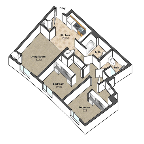 Apartment Unit L at Collegetown Terrace