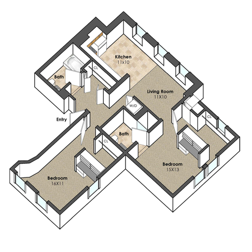 Apartment Unit B at Collegetown Terrace