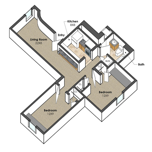 Apartment Unit G at Collegetown Terrace