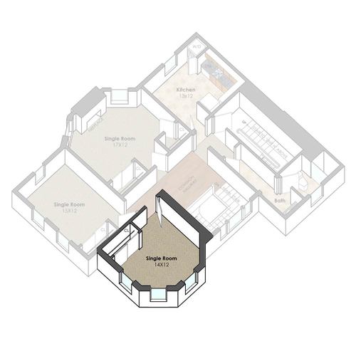 Apartment Unit E at Collegetown Terrace