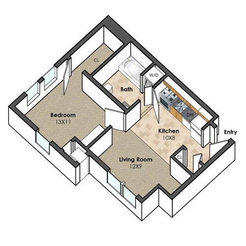 Apartment Unit A at Collegetown Terrace