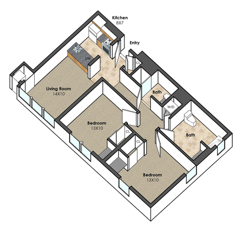 Apartment Unit B at Collegetown Terrace