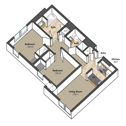 Apartment Unit C at Collegetown Terrace