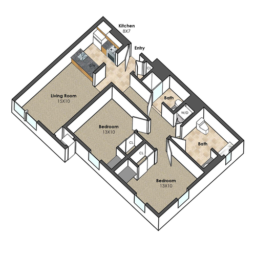 Apartment Unit B at Collegetown Terrace