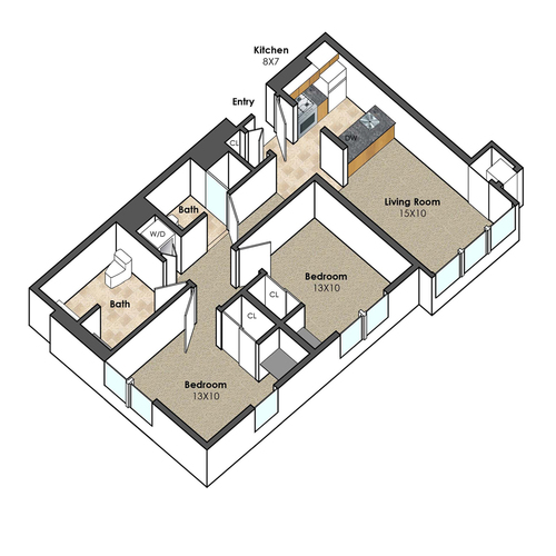 Apartment Unit C at Collegetown Terrace