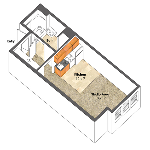 Apartment Unit A at Collegetown Terrace