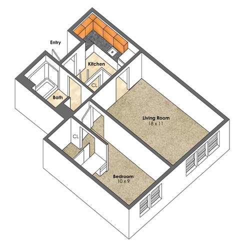 Apartment Unit B at Collegetown Terrace