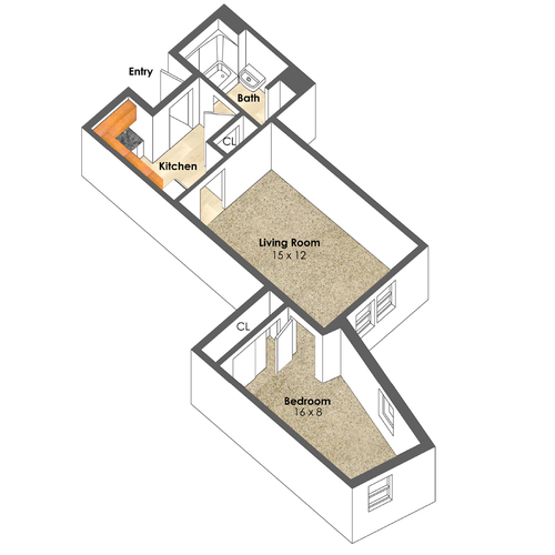 Apartment Unit C at Collegetown Terrace